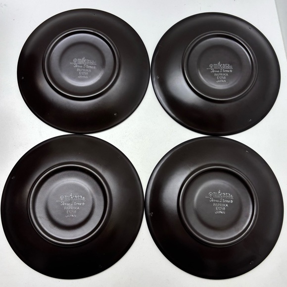 Vintage Mikasa Paprika Terrastone E1258 set of four mugs with saucers - Picture 7 of 14